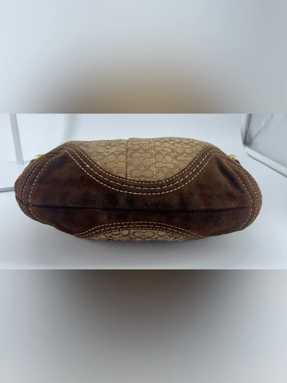 Coach Vintage ‘06 Soho Mini Signature C Jacquard Hobo lLeather & Suede #2154